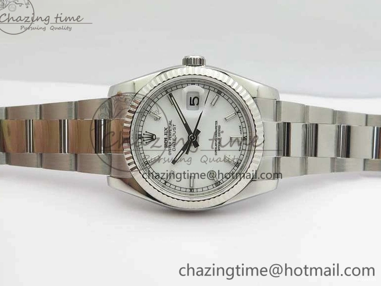 116234 Oyster 36mm Edition 1:1 On SA3135 Stick Markers Bracelet Dial DateJust 904L Best SS SS ARF White 1222